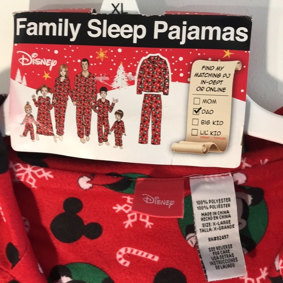 Disney, 2-piece set Men’s XL Family Christmas Festive Mickey Mouse Dad Pajamas - Picture 5 of 6